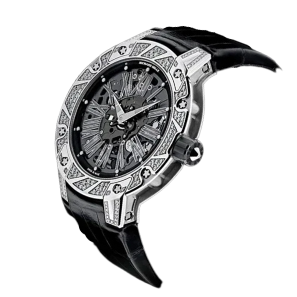 RM 033 Automatic Winding Extra Flat Leather Strap Titanium Case