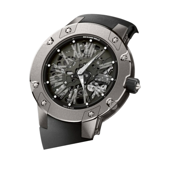 RM 033 Titanium Automatic Black Rubber Strap Titanium Case