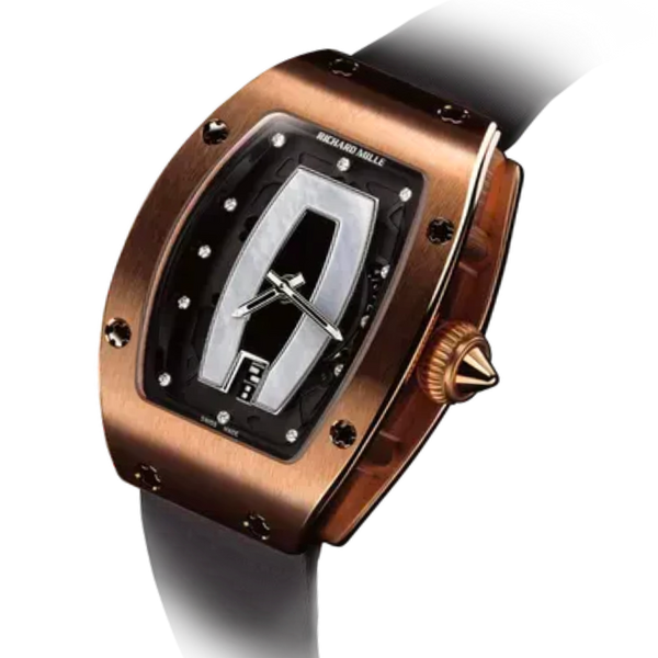 RM 007 Automatic Rubber Strap White Gold Case