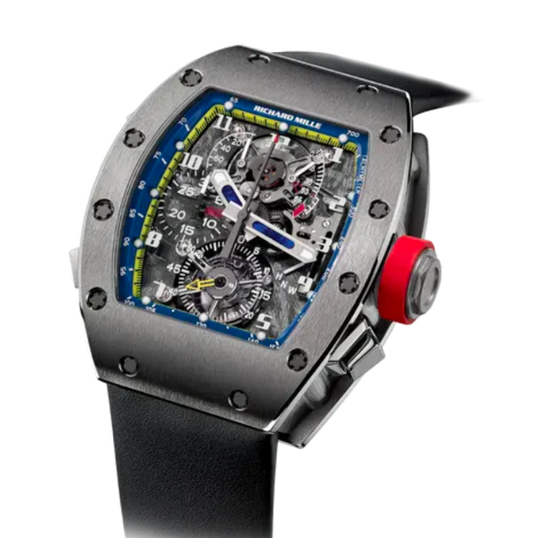 RM 008-V2 Tourbillon Split-Second Chronograph Rubber Strap White Gold Case