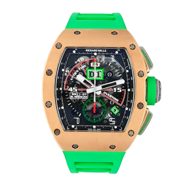 RM 011 Roberto Mancini Rose Gold Automatic Black Rubber Strap Rose Gold Case