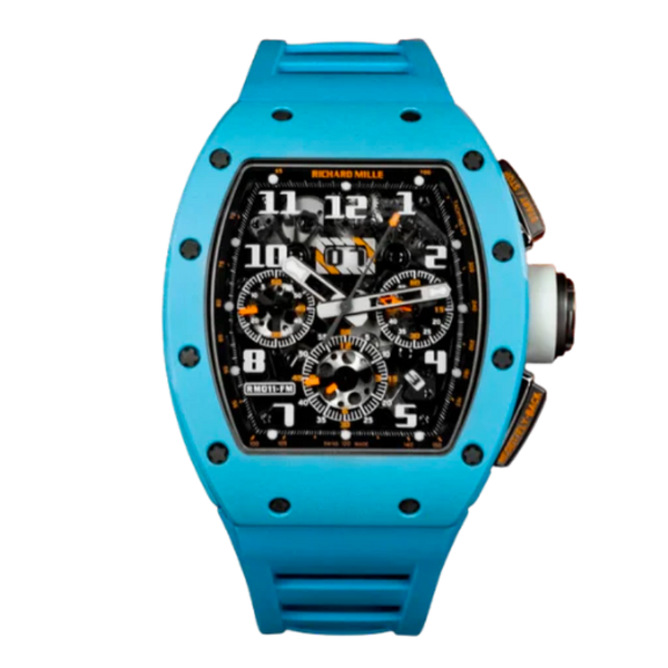 RM 011 Automatic Baby Blue Rubber Strap Last Edition Blue Ceramic Case