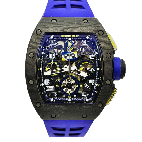 RM 011 Felipe Massa 10th Anniversary NTPT Blue Rubber Strap Titanium Case