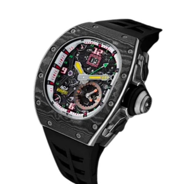 Rm 62-01 Manual Winding Tourbillon Vibrating Alarm ACJ Rubber Strap Titanium and Carbon TPT Case