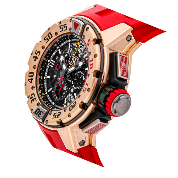 RM 032 Flyback Diver Chronograph Automatic Rubber Strap Rose Gold Case
