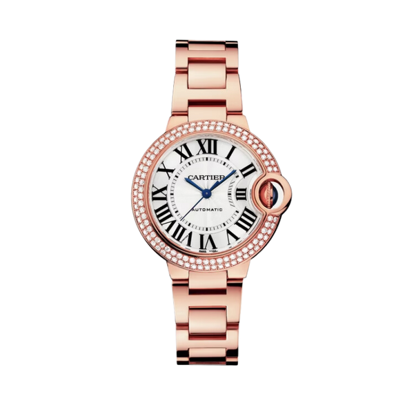 BALLON BLEU DE CARTIER 33 MM ROSE GOLD WITH SILVER GUILLOCHE DIAL