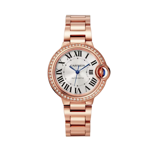 BALLON BLEU DE CARTIER 33 MM ROSE GOLD WITH SILVER SUNRAY EFFECT DIAL