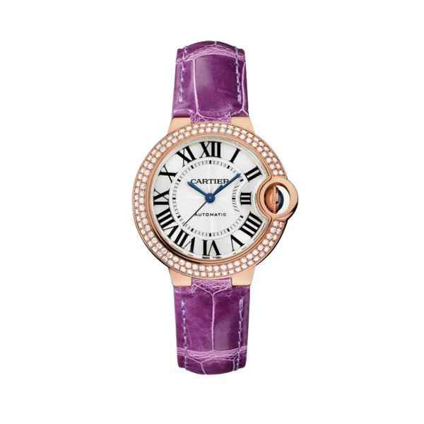 BALLON BLEU DE CARTIER 33 MM ROSE GOLD WITH SILVER GUILLOCHE LACQUER OPALINE DIAL