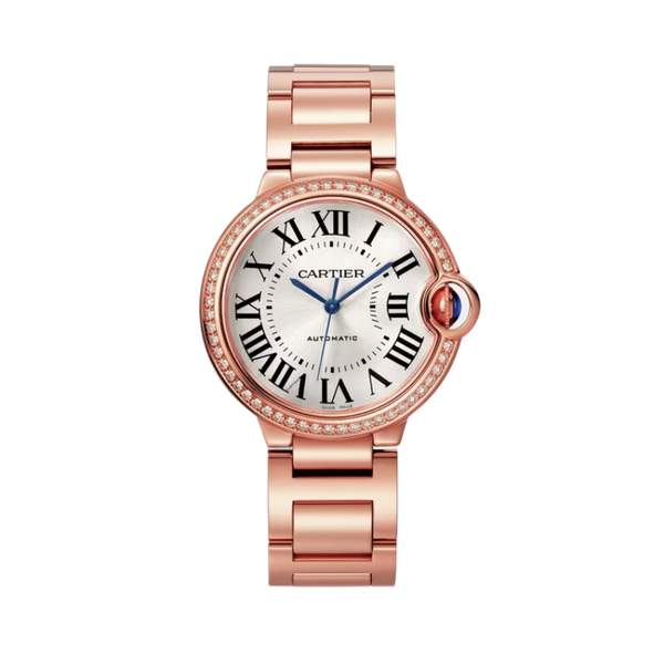 BALLON BLEU DE CARTIER 36 MM ROSED GOLD WITH SILVER SUNRAY EFFECT DIAL