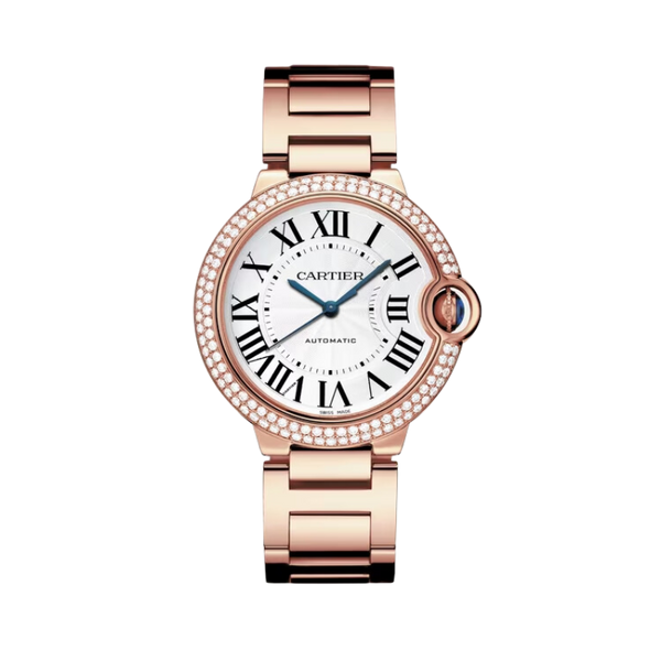 BALLON BLEU DE CARTIER 36 MM ROSED GOLD WITH SILVER GUILLOCHE DIAL