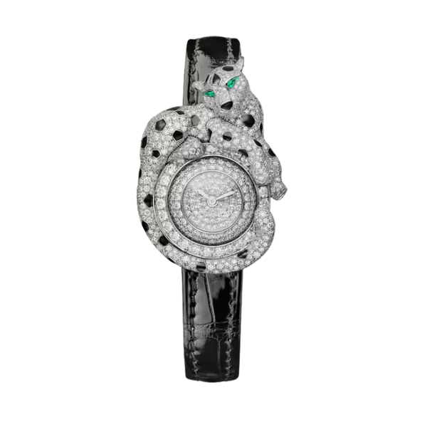 PANTHERE ESPIEGLE DE CARTIER RHODIUMIZED WHITE GOLD CASE AND DIAL