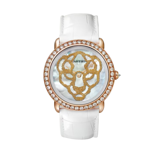 REVELATION D'UNE PANTHERE 37 MM ROSE GOLD WITH WHITE MOTHER OF PEARL DIAL