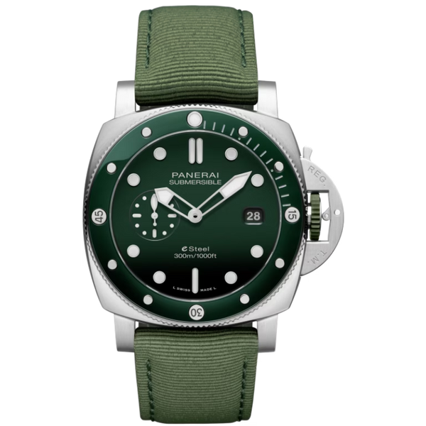 SUBMERSIBLE QUARANTAQUATTRO VERDE SMERALDO PAM01287 44 MM STAINLESS STEEL WITH GREEN DIAL