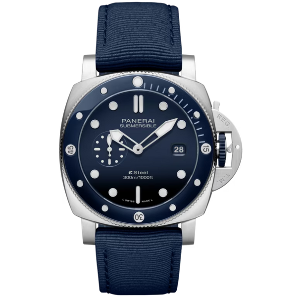 SUBMERSIBLE QUARANTAQUATTRO BLU PROFONDO PAM01289 44 MM STAINLESS STEEL WITH BLUE DIAL