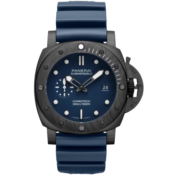 SUBMERSIBLE QUARANTAQUATTRO BLU ABISSO PAM01232 44 MM CARBOTECH™ WITH BLUE DIAL