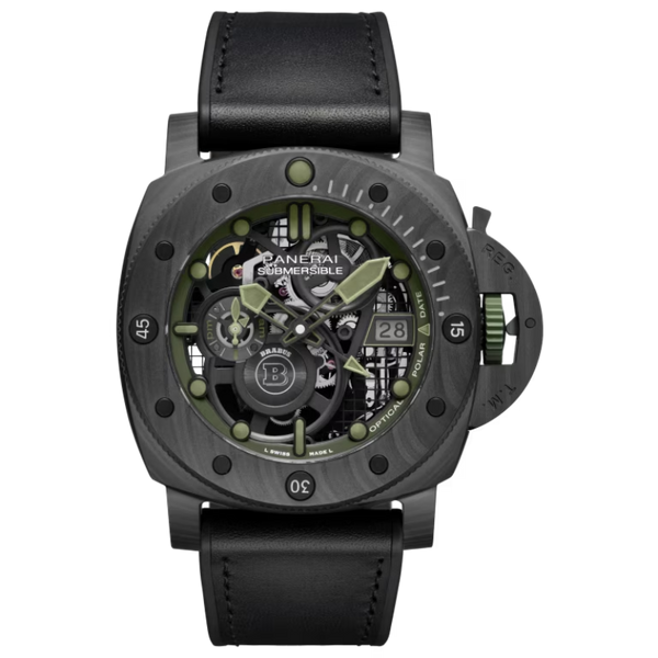 SUBMERSIBLE S BRABUS PAM01283 47 MM CARBOTECH™ WITH BLACK DIAL