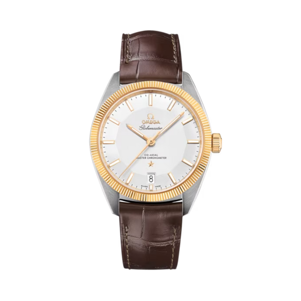 CONSTELLATION GLOBEMASTER 39 MM STAINLESS STEEL - YELLOW GOLD WITH SILVER DIAL