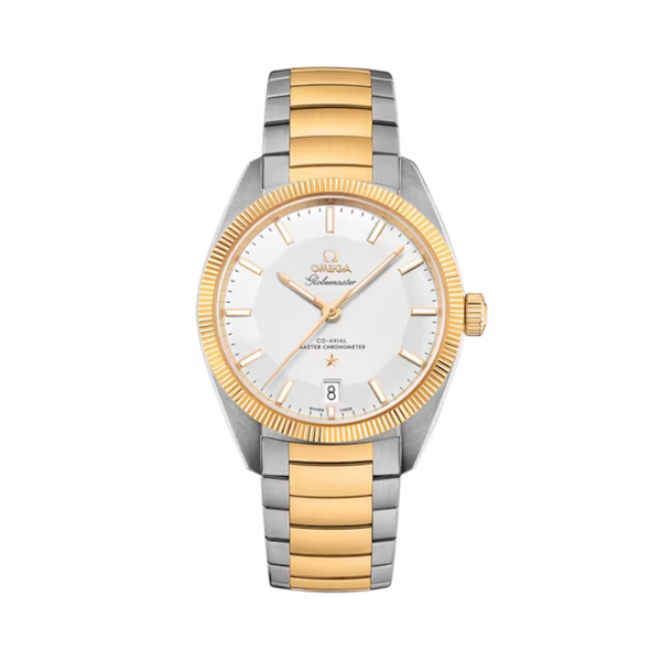 CONSTELLATION GLOBEMASTER 39 MM STAINLESS STEEL - YELLOW GOLD WITH SILVER DIAL