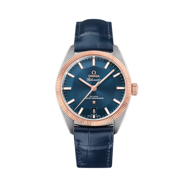 CONSTELLATION GLOBEMASTER 39 MM STAINLESS STEEL - SEDNA™ GOLD WITH BLUE DIAL