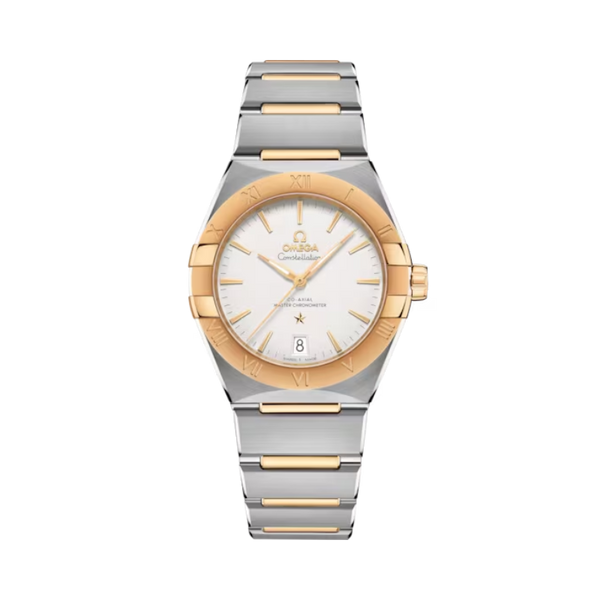 CONSTELLATION 36 MM STAINLESS STEEL - YELLOW GOLD WITH SILVER DIAL