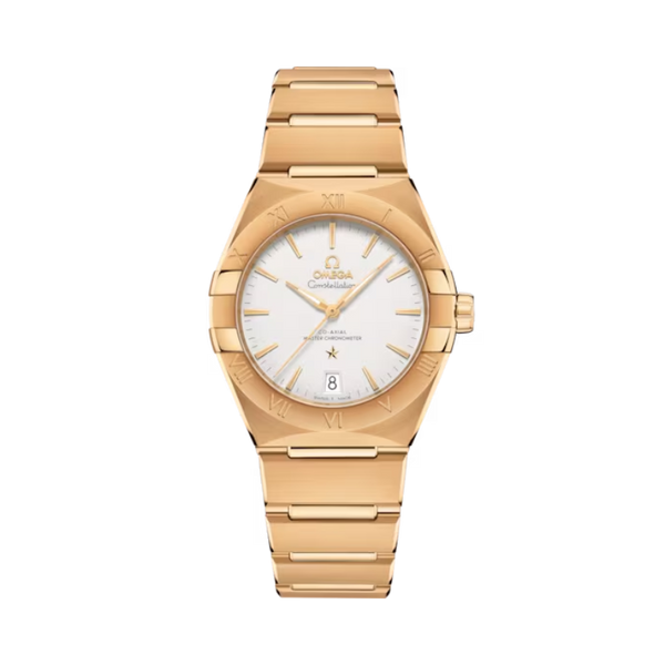 CONSTELLATION 36 MM YELLOW GOLD WITH SILVER DIAL