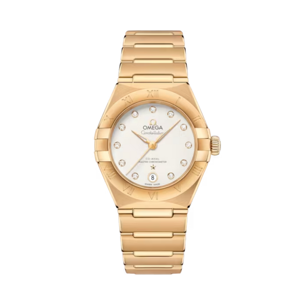 CONSTELLATION 29 MM YELLOW GOLD WITH SILVER DIAL