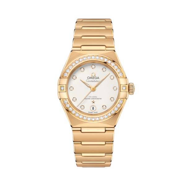 CONSTELLATION 29 MM YELLOW GOLD WITH SILVER DIAL