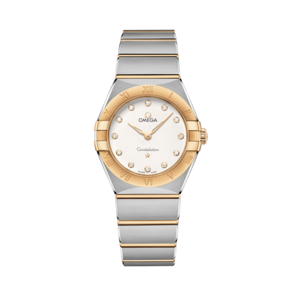 CONSTELLATION 28 MM STAINLESS STEEL - YELLOW GOLD WITH SILVER DIAL