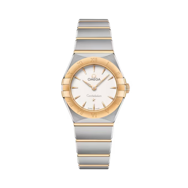 CONSTELLATION 25 MM STAINLESS STEEL - YELLOW GOLD WITH WHITE DIAL