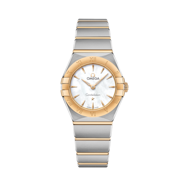 CONSTELLATION 25 MM STAINLESS STEEL - YELLOW GOLD WITH MOTHER OF PEARL DIAL
