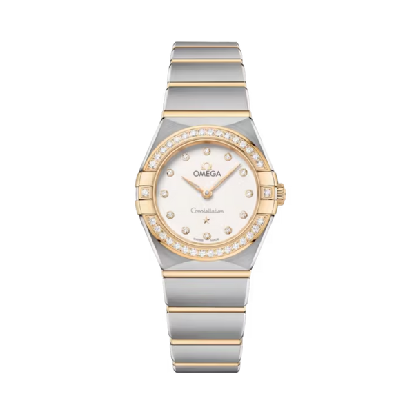 CONSTELLATION 25 MM STAINLESS STEEL - YELLOW GOLD WITH SILVER DIAL