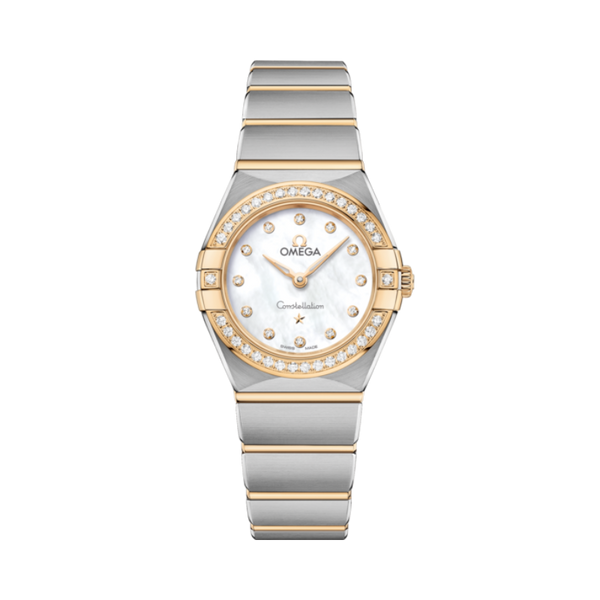 CONSTELLATION 25 MM STAINLESS STEEL - YELLOW GOLD WITH MOTHER OF PEARL DIAL