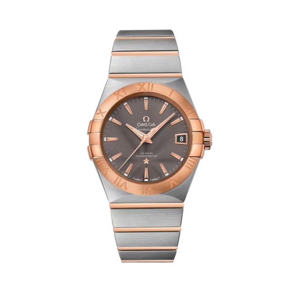 CONSTELLATION 38 MM STAINLESS STEEL - RED GOLD WITH BROWN DIAL