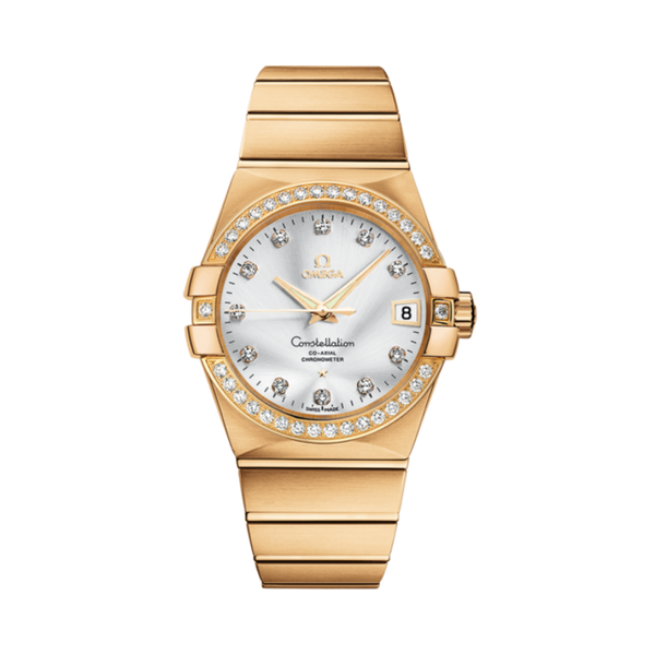 CONSTELLATION 38 MM YELLOW GOLD WITH SILVER DIAL