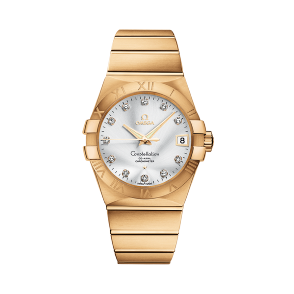 CONSTELLATION 38 MM YELLOW GOLD WITH SILVER DIAL