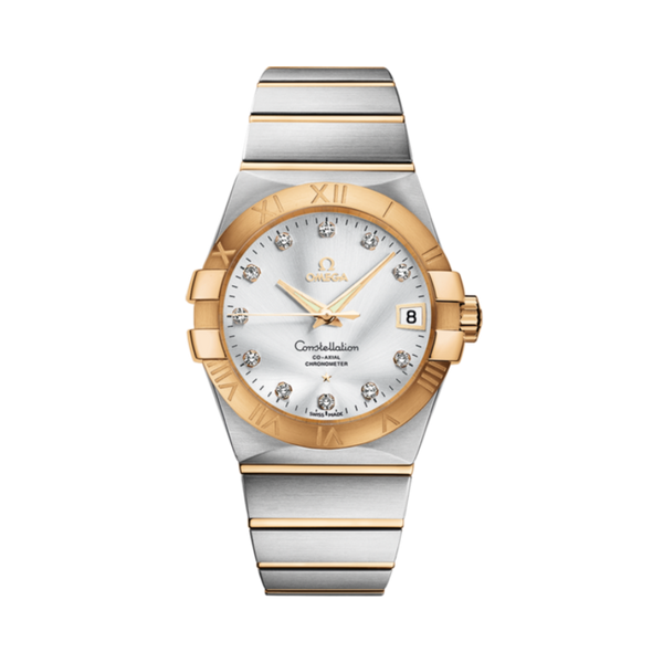 CONSTELLATION 38 MM STAINLESS STEEL - YELLOW GOLD WITH SILVER DIAL