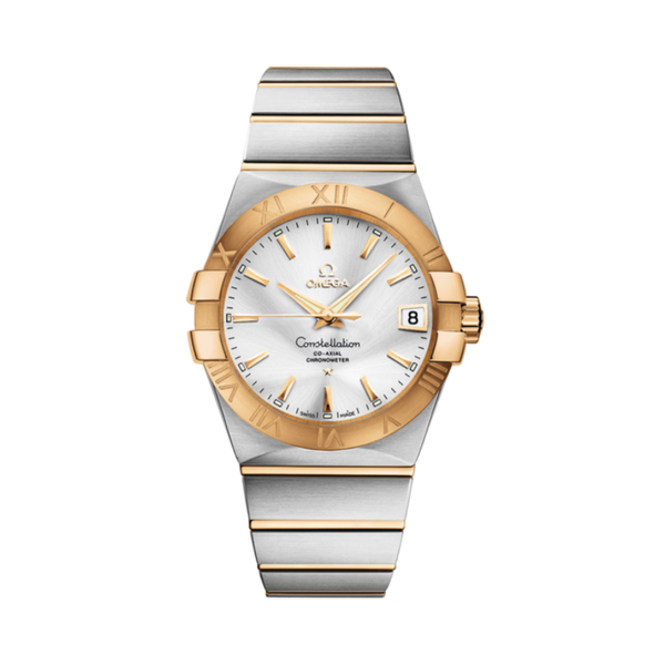 CONSTELLATION 38 MM STAINLESS STEEL - YELLOW GOLD WITH SILVER DIAL