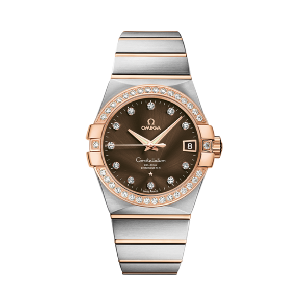 CONSTELLATION 38 MM STAINLESS STEEL - RED GOLD WITH BROWN DIAL