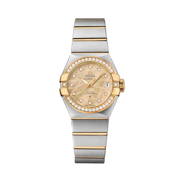 CONSTELLATION 27 MM STAINLESS STEEL - YELLOW GOLD WITH YELLOW MOTHER OF PEARL DIAL
