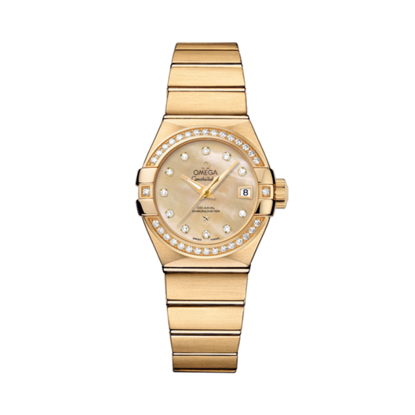 CONSTELLATION 27 MM YELLOW GOLD WITH YELLOW MOTHER OF PEARL DIAL