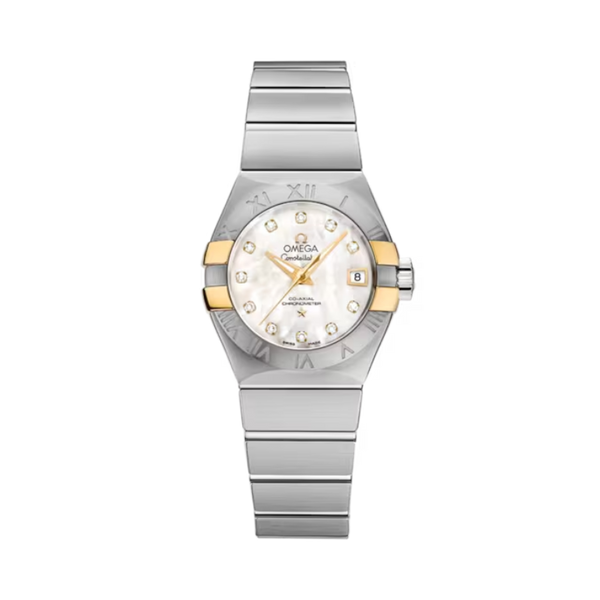 CONSTELLATION 27 MM STAINLESS STEEL - YELLOW GOLD WITH MOTHER OF PEARL DIAL