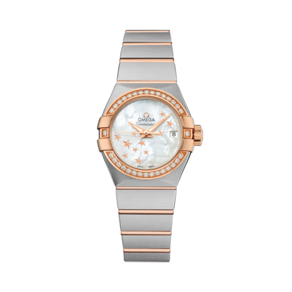 CONSTELLATION 27 MM STAINLESS STEEL - RED GOLD WITH MOTHER OF PEARL DIAL
