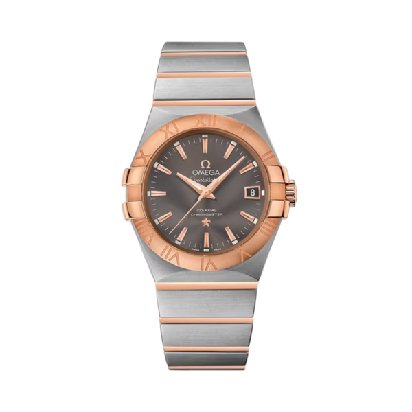 CONSTELLATION 35 MM STAINLESS STEEL - RED GOLD WITH GREY DIAL