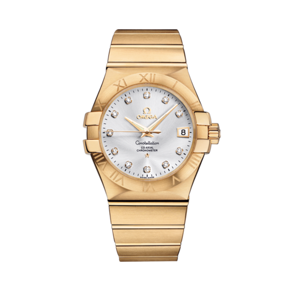 CONSTELLATION 35 MM YELLOW GOLD WITH SILVER DIAL