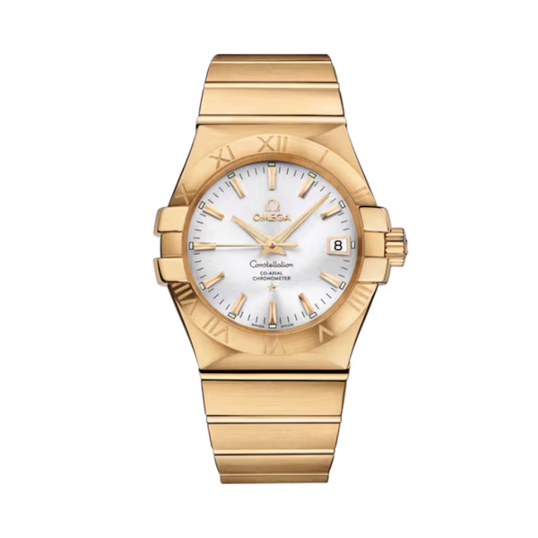 CONSTELLATION 35 MM YELLOW GOLD WITH SILVER DIAL