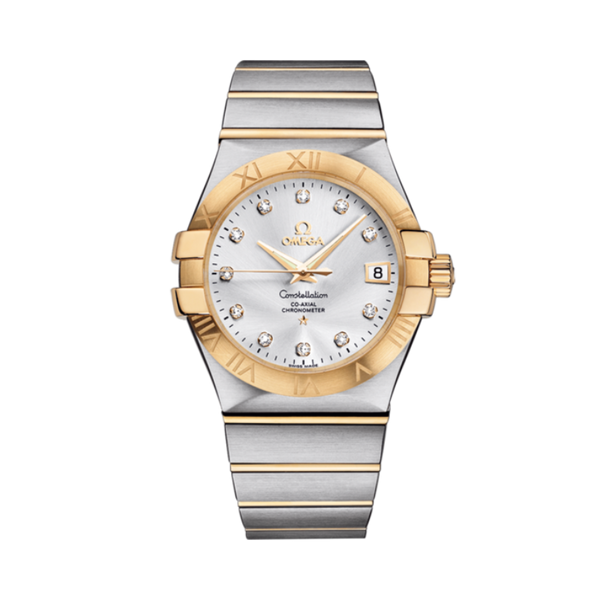 CONSTELLATION 35 MM STAINLESS STEEL - YELLOW GOLD WITH SILVER DIAL