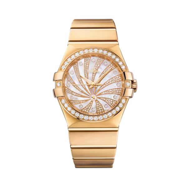 CONSTELLATION 35 MM YELLOW GOLD WITH MOTHER OF PEARL DIAL