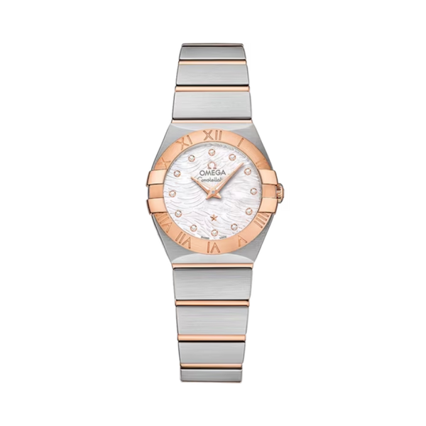 CONSTELLATION 24 MM STAINLESS STEEL - RED GOLD WITH MOTHER OF PEARL DIAL