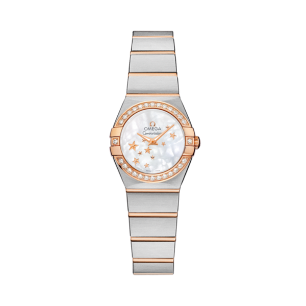 CONSTELLATION 24 MM STAINLESS STEEL - RED GOLD WITH MOTHER OF PEARL DIAL