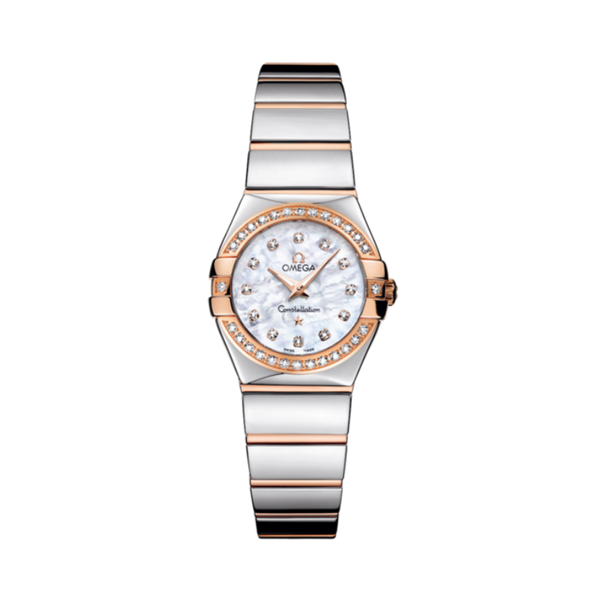 CONSTELLATION 24 MM STAINLESS STEEL - RED GOLD WITH MOTHER OF PEARL DIAL